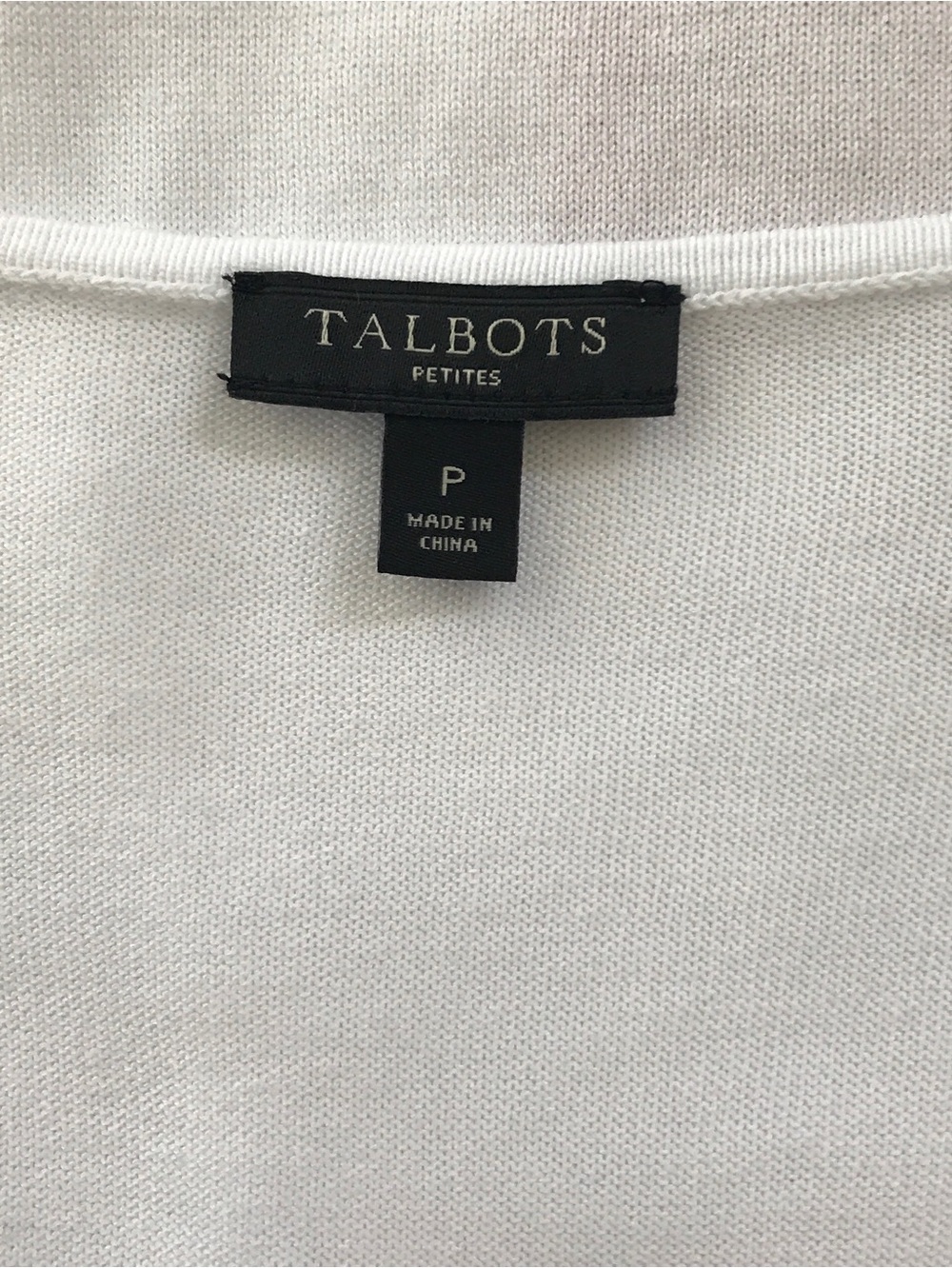 Talbots White Knit Blouse with Red Floral Embroidery Short Sleeves V-Neck - Picture 6 of 7